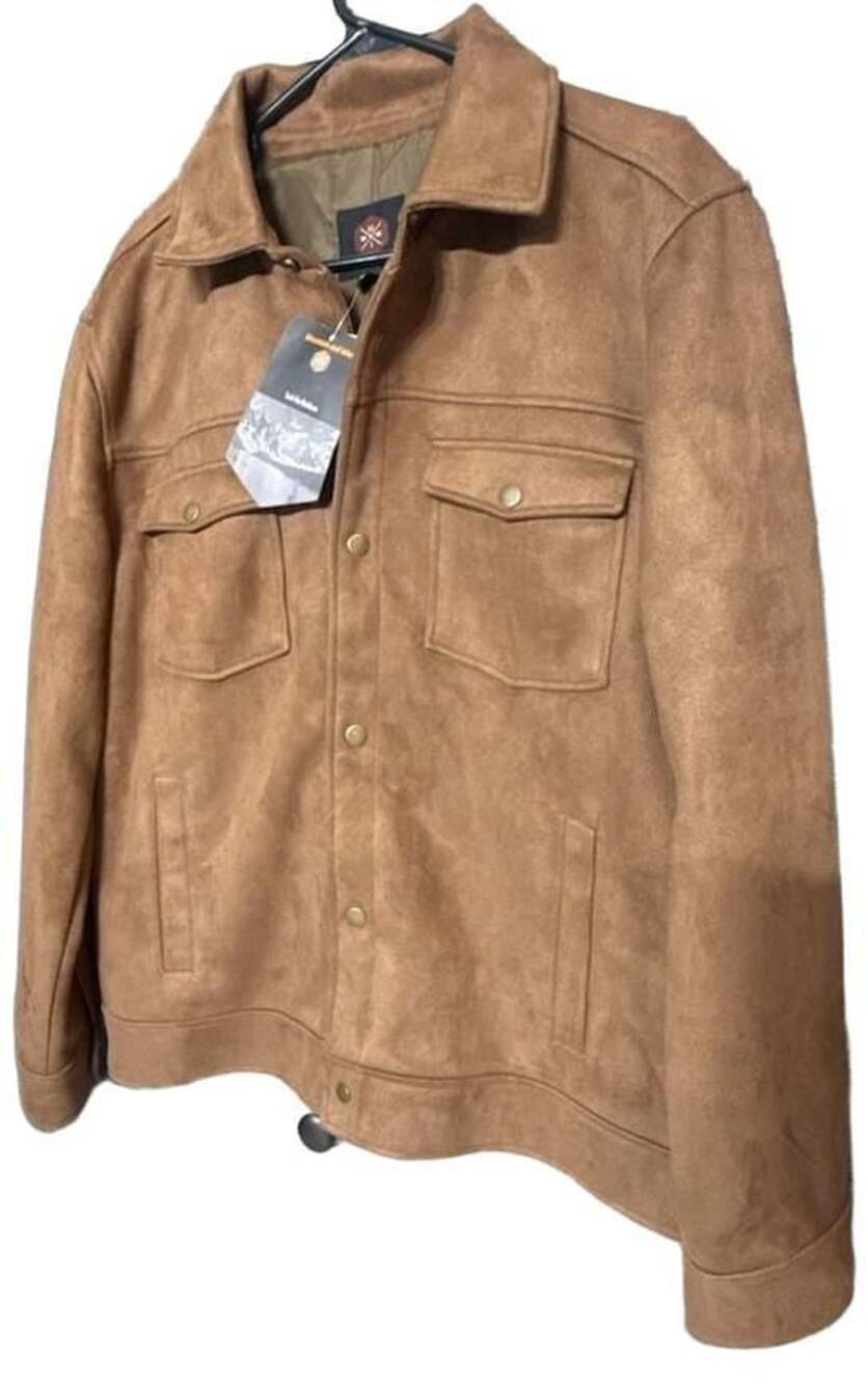 Mountain and Isles Faux Suede Jacket Size L Brown